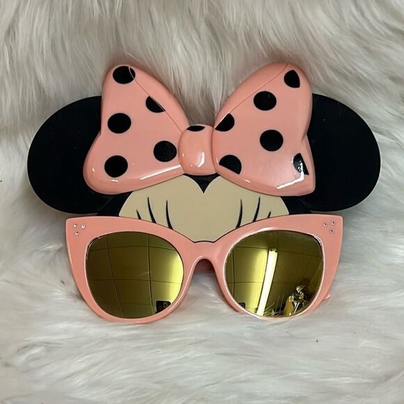 Disney Minnie Mouse Mask Sunglasses Sun-Staches Shades Pink Bow - Picture 1 of 10